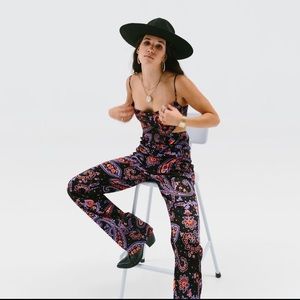 Weworewhat Ankle Flare Paisley Pant, Black Multi